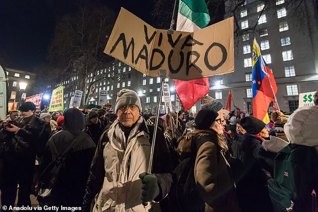 Protesters Condemn Trump's Alleged Role in Venezuelan Crisis Outside 10 Downing Street