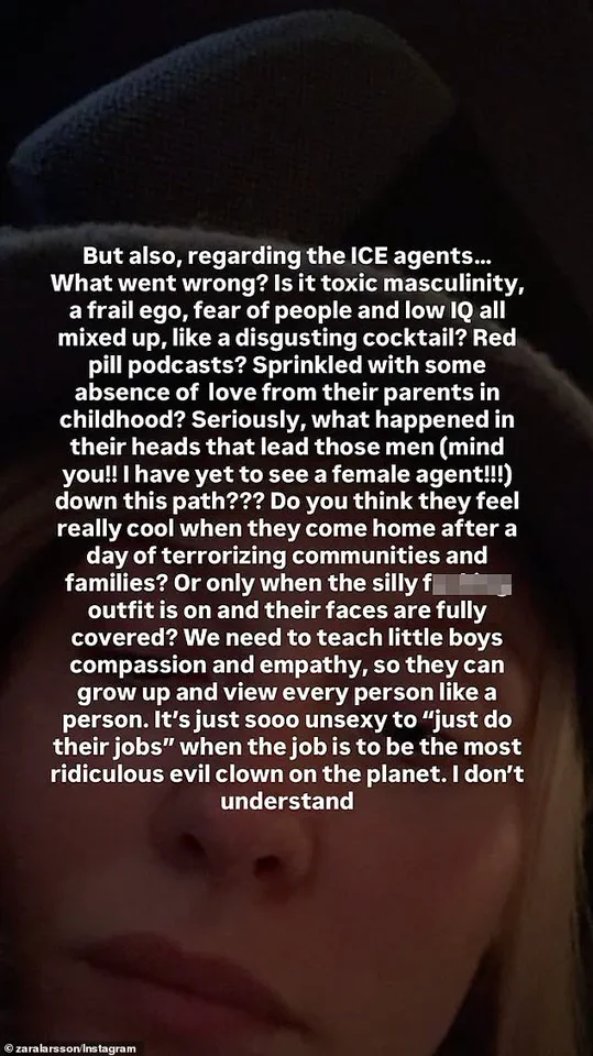 Zara Larsson Criticizes ICE and Aligns with Diverse Advocacy Groups in Social Media Posts