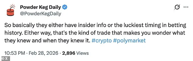 Anonymous Polymarket User Sparks Outrage with $637k in Bets on U.S. Strike on Iran