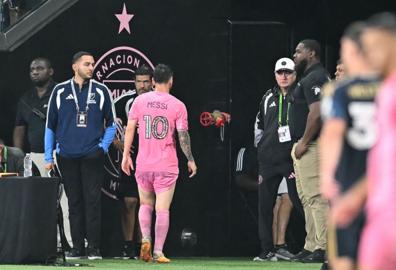 Messi pulled out of MLS match due to hamstring fatigue ahead of World Cup.